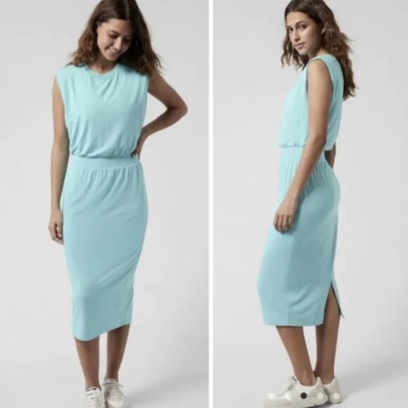 NEW! Athleta | Santorini Cinch Dress In Turquoise (M-Tall) - Picture 11 of 12